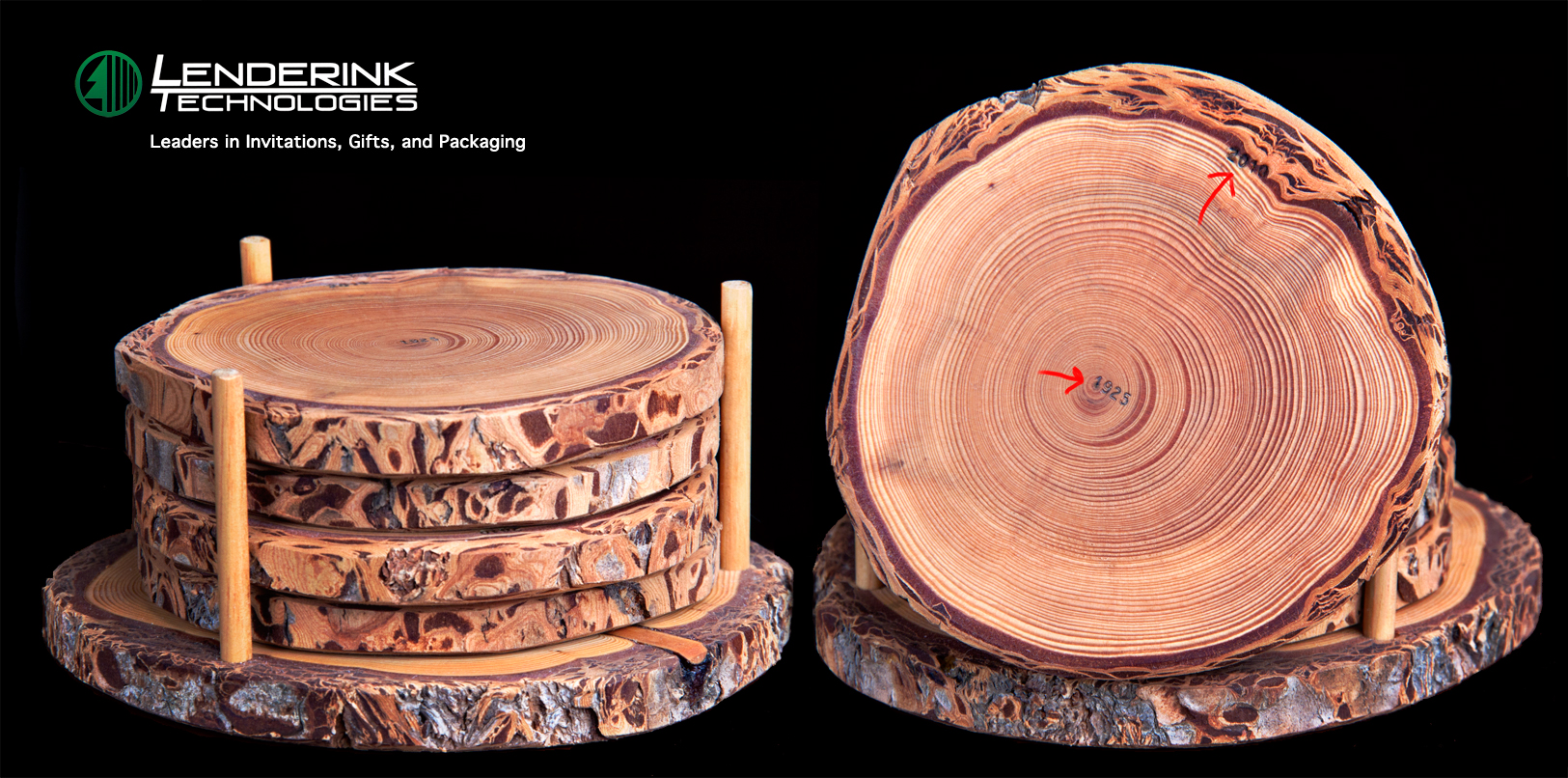 One Of A Kind Tree Ring Desk Coasters Gifts And Packaging